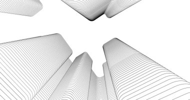 Mimari sanat konseptinde soyut çizgiler, minimum geometrik şekiller. 