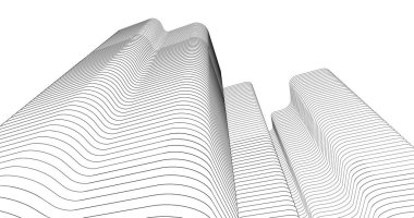 Mimari sanat konseptinde soyut çizgiler, minimum geometrik şekiller. 