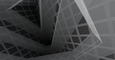 Mimari sanat konseptinde soyut çizgiler, minimum geometrik şekiller. 