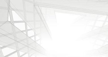 Mimari sanat konseptinde soyut çizgiler, minimum geometrik şekiller. 