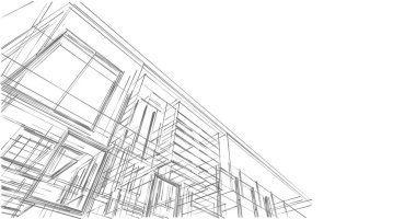 İnşaat planının 3B mimari tasarımı