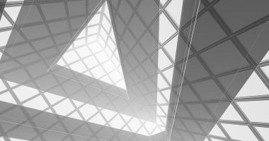 Mimari sanat konseptinde soyut çizgiler, minimum geometrik şekiller. 