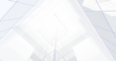 Mimari sanat konseptinde soyut çizgiler, minimum geometrik şekiller. 