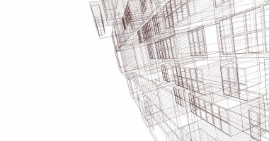 Mimari sanat konseptinde soyut çizgiler, minimum geometrik şekiller. 