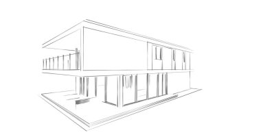 İnşaat planının 3B mimari tasarımı