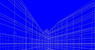 Mimari sanat konseptinde soyut çizgiler, minimum geometrik şekiller. 