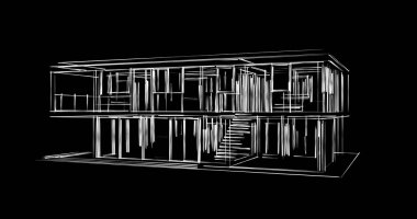 İnşaat planının 3B mimari tasarımı