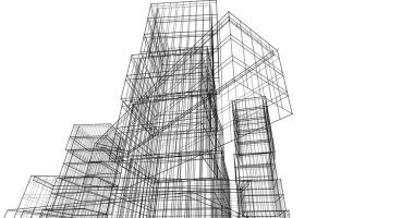 soyut mimari duvar kağıdı tasarımı, dijital konsept arkaplan
