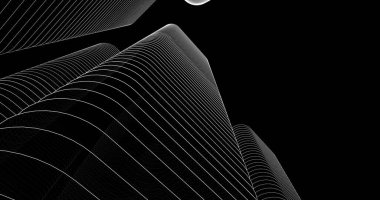 Mimari sanat konseptinde soyut çizgiler, minimum geometrik şekiller. 