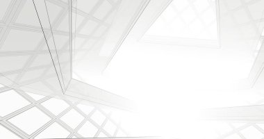 Mimari sanat konseptinde soyut çizgiler, minimum geometrik şekiller. 