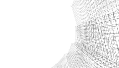 Mimari sanat konseptinde soyut çizgiler, minimum geometrik şekiller. 