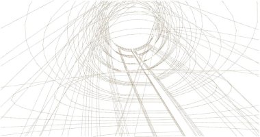 Mimari sanat konseptinde soyut çizgiler, minimum geometrik şekiller. 