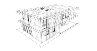 İnşaat planının 3B mimari tasarımı
