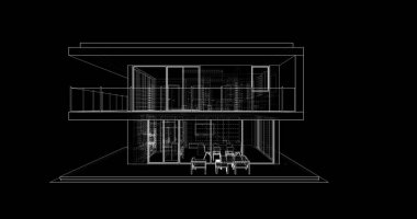 İnşaat planının 3B mimari tasarımı