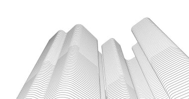 Mimari sanat konseptinde soyut çizgiler, minimum geometrik şekiller. 