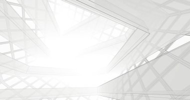 Mimari sanat konseptinde soyut çizgiler, minimum geometrik şekiller. 