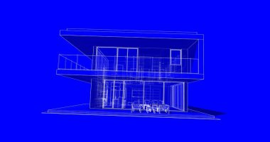 İnşaat planının 3B mimari tasarımı