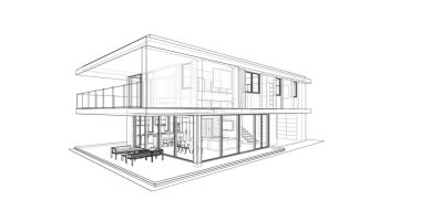 İnşaat planının 3B mimari tasarımı