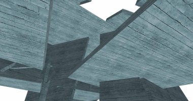 Mimari sanat konseptinde soyut çizgiler, minimum geometrik şekiller. 