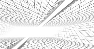 Mimari sanat konseptinde soyut çizgiler, minimum geometrik şekiller. 