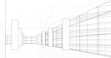 soyut mimari duvar kağıdı tasarımı, dijital konsept arkaplan