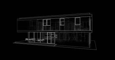 İnşaat planının 3B mimari tasarımı