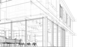 İnşaat planının 3B mimari tasarımı