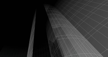 Mimari sanat konseptinde soyut çizgiler, minimum geometrik şekiller. 