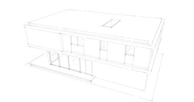 İnşaat planının 3B mimari tasarımı