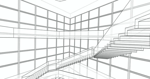 Abstraktní Architektonická Tapeta Digitální Pozadí — Stock fotografie