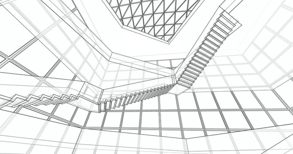 Elvont Építészeti Tapéta Digitális Háttér — Stock Fotó