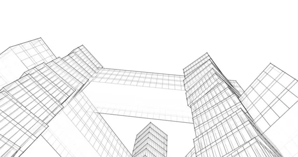 Lignes Dessin Abstraites Dans Concept Art Architectural Formes Géométriques Minimales — Photo