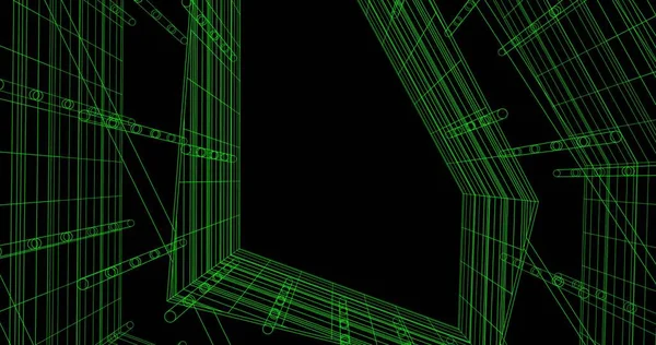 Mimari sanat konseptinde soyut çizgiler, minimum geometrik şekiller. 