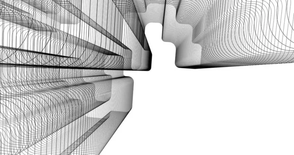 Abstrakcyjne Linie Rysunku Koncepcji Sztuki Architektonicznej Minimalne Kształty Geometryczne — Zdjęcie stockowe