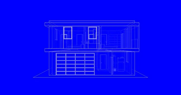 建築計画の3D建築イラストデザイン — ストック写真