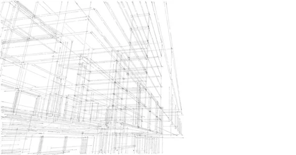 建築計画の3D建築イラストデザイン — ストック写真