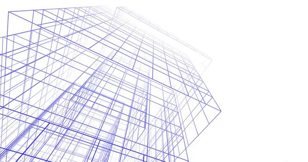 Líneas Abstractas Dibujo Concepto Arte Arquitectónico Formas Geométricas Mínimas — Foto de Stock