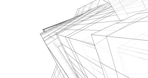 Lignes Dessin Abstraites Dans Concept Art Architectural Formes Géométriques Minimales — Photo