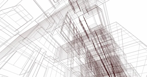 Lignes Dessin Abstraites Dans Concept Art Architectural Formes Géométriques Minimales — Photo