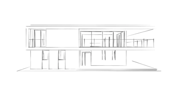 建築計画の3D建築イラストデザイン — ストック写真