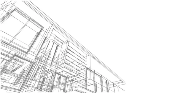 Progettazione Illustrazione Architettura Del Piano Costruzione Dell Edificio — Foto Stock