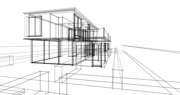 Abstraktní Architektonická Tapeta Digitální Pozadí — Stock fotografie