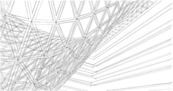 Mimari sanat konseptinde soyut çizgiler, minimum geometrik şekiller. 