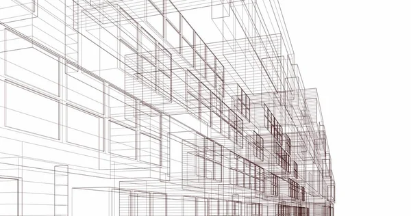 Mimari sanat konseptinde soyut çizgiler, minimum geometrik şekiller. 