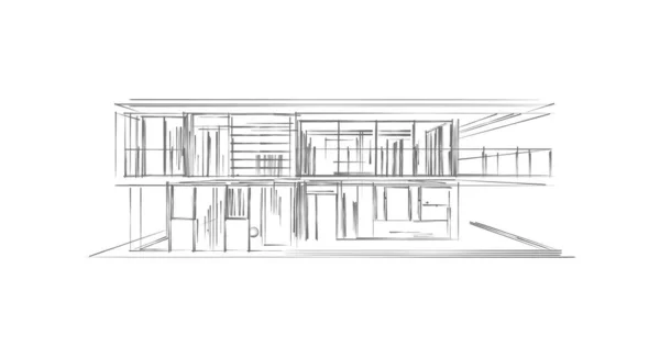 建筑施工规划的三维建筑图解设计 — 图库照片