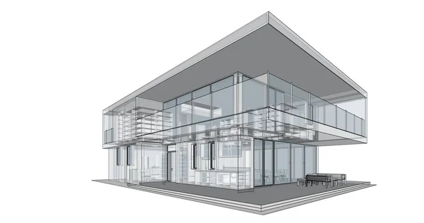 Diseño Ilustración Arquitectura Del Plan Construcción Edificios — Foto de Stock