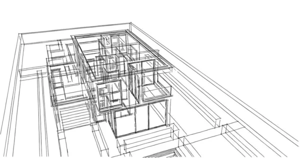 Abstraktní Architektonická Tapeta Digitální Pozadí — Stock fotografie