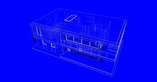 Architectuur Illustratie Ontwerp Van Bouwplan — Stockfoto