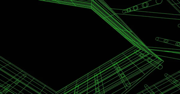 Mimari sanat konseptinde soyut çizgiler, minimum geometrik şekiller. 