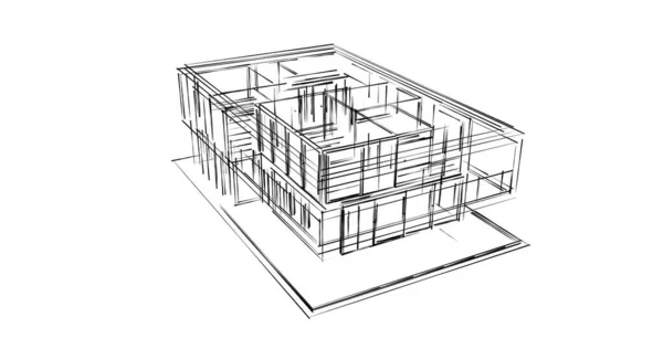 Diseño Ilustración Arquitectura Del Plan Construcción Edificios —  Fotos de Stock